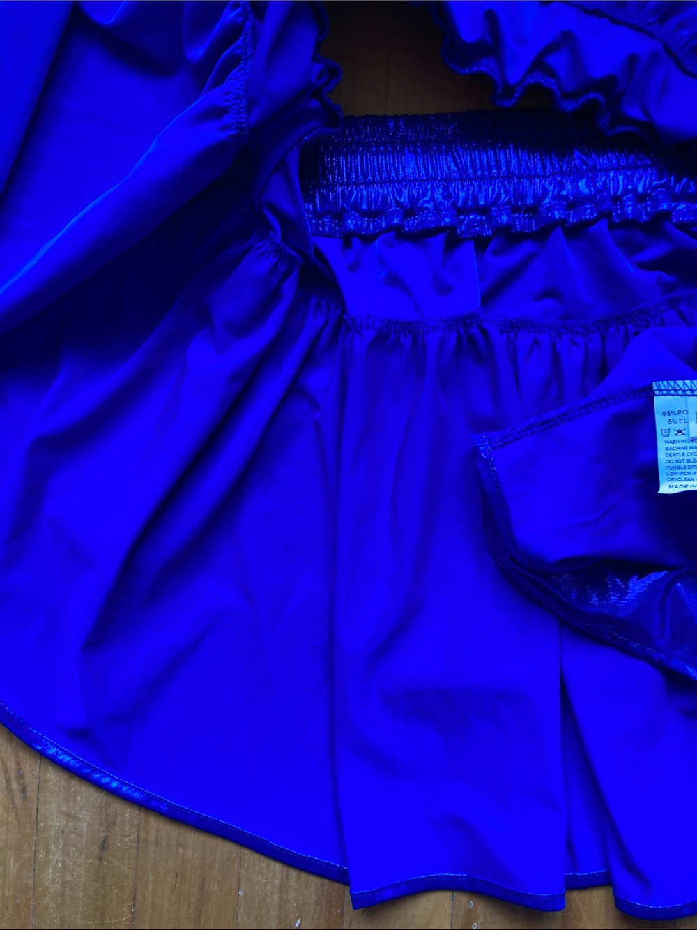 NEW Electric Blue Ruffle Mini Skirt - Picture 7 of 7